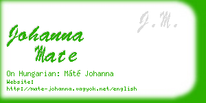 johanna mate business card