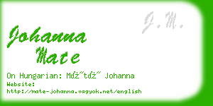 johanna mate business card